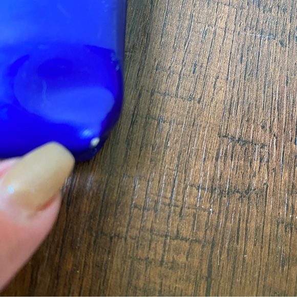 Dior Embossed Blue Ombré Faux Patent Leather Cosmetic Pouch Makeup Bag💄 - Picture 7 of 7